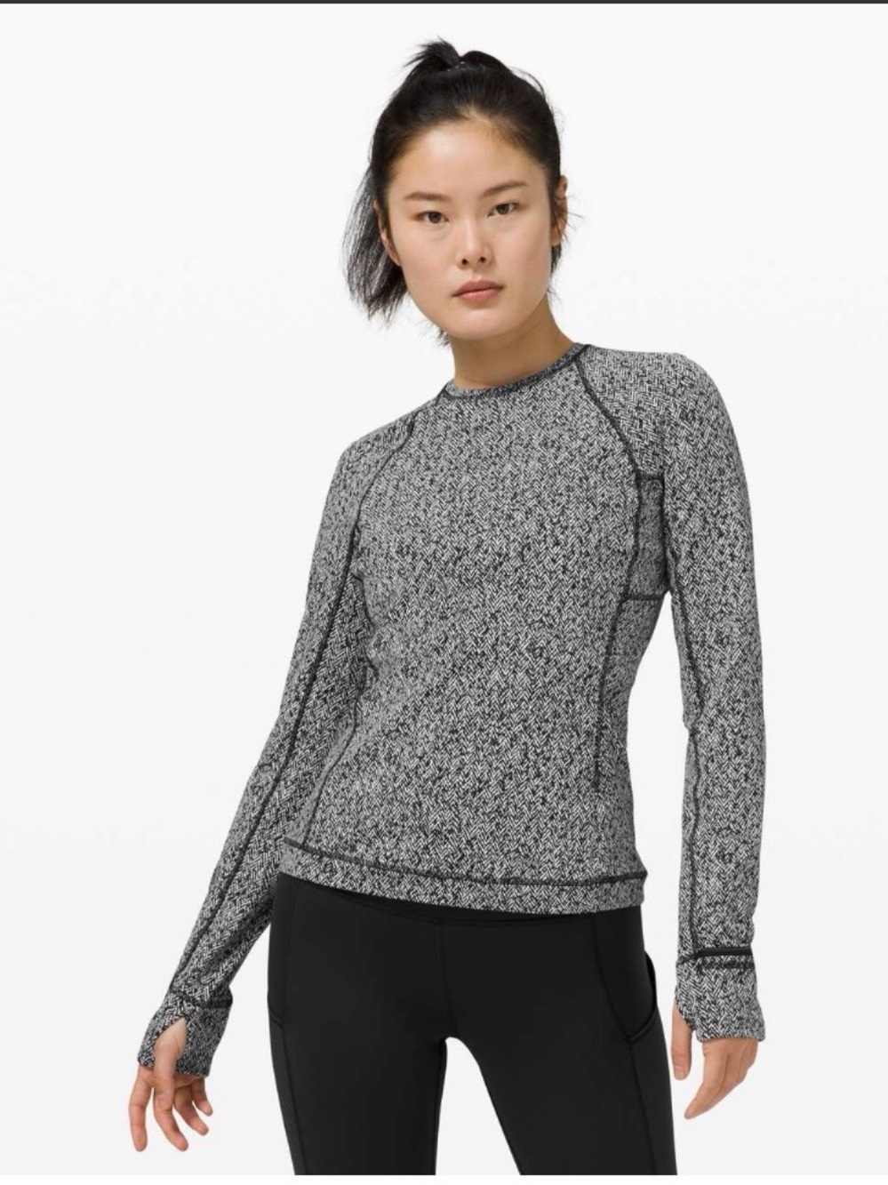 Lululemon Runderful Long Sleeve
Scattered Herringbone Black White Sz 10